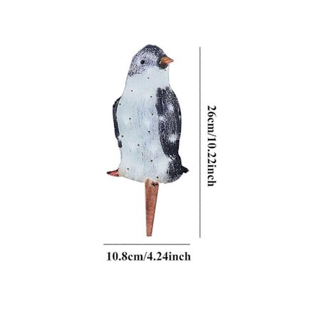 Sesong- og juledekorasjoner LED-lampe Lysende Pingvin Juledekorasjon Hagebelysning Akryl 1 stk Q