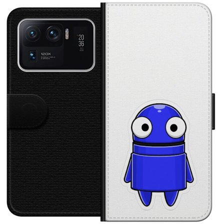 Kompatibel Tegnebogsetui til Xiaomi Xiaomi Mi 11 Ultra Blå tegnet karakter med store øjne og et venligt udtryk i minimalistisk design