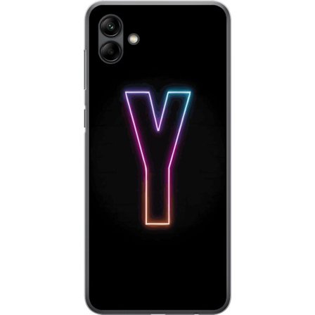 Kompatibelt Mobildeksel til Samsung Samsung Galaxy A05 Minimalistisk neonbokstav Y i fargeskiftende lys mot svart bakgrunn