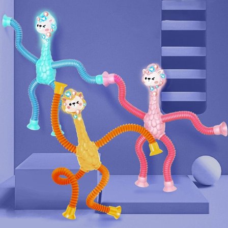 Teleskopisk Pop Tube Toy Spring Tube Toy MED LJUS MED LJUS