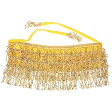 Kvinde tørklæde mavedans bælte bælte med pailletter danser kostume tilbehør (81.00X36.00X0.30CM, guld)