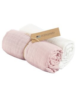 Muslin Wrap/tæppe 2-pak 70x70 cm Rosa