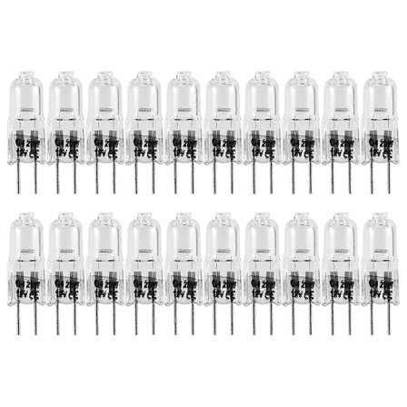 20 stk. G4 halogenpærer, 20W 12V halogenlyspærer 2-pinners klar lyspære, for komfyrbelysning, signallys, skinne