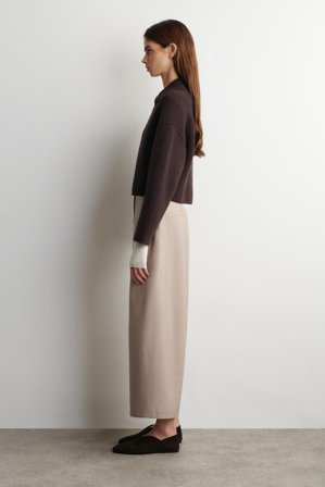 COS Women's Pantaloni Barrel Cropped In Cotone in Beige