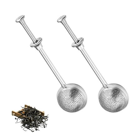 Teefilter, 2 stk Rustfrit Stål Te-infuser Til Kop, Genanvendelig Te-si, Skalerbar Te-infuser Fo