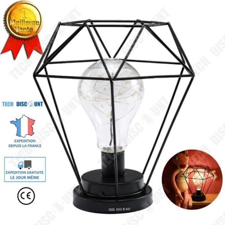 Vintage taklampa - TD - Rund - Trä - Metall - Integrerad LED