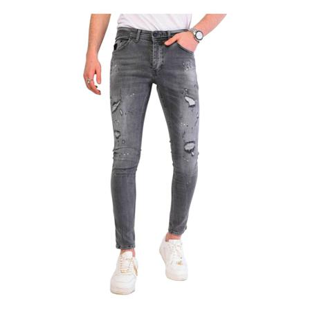Local Fanatic Trendiga Jeans Herr Slim Fit - 1064 - Gra grå, Herr, Herr, Storlek: W29