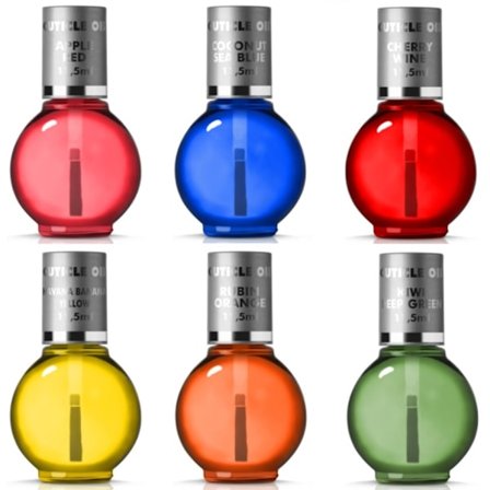 Silcare - 10-pak 11,5 ml neglebåndsolie med børste - Bland