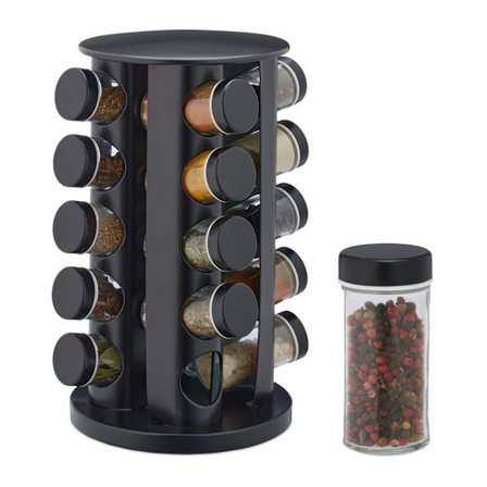 Krydderi karrusel med 20 glas