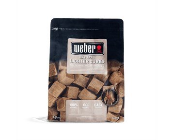 Weber-Natural Lighter Cubes 48 pcs-Opptenningsblokker for enkel tenning av grill-Barbecue-Grillkull, grillbriketter og røkflis