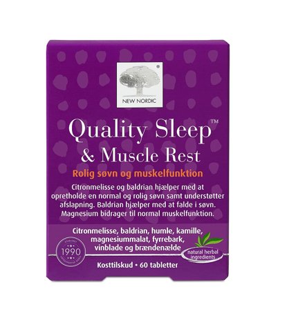 New Nordic Quality Sleep & Muscle Rest 60 stk., Helse & Madvarer, Kosttilskud, Søvn