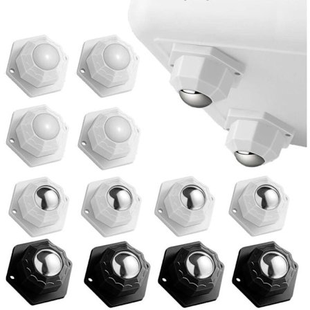 12 stk. kraftige møbelhjul 200 kg belastning selvklæbende drejelige hjul kompatible med opbevaringskasser køkkenredskaber