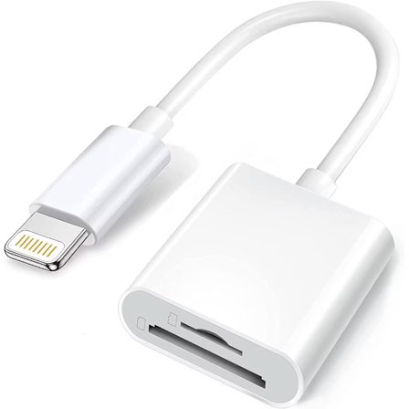 Lightning till SD/TF-kortläsare – 2-i-1 minneskortadapter för iPhone/iPad