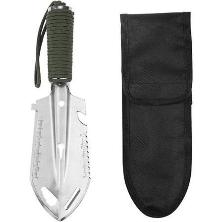Camping Spade Mini Metalldetektor Spade 7x 26cm Ultralätt Liten Serrated Trädgårdsspade Rostfritt Stål Multifunktionell 9 i 1 Trädgårdsspade Gräva 