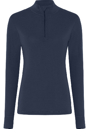 Dovre 100% Merinoull, Långärmad Tröja Med Dragkedja, Röt Linnen Dam Blå XXL