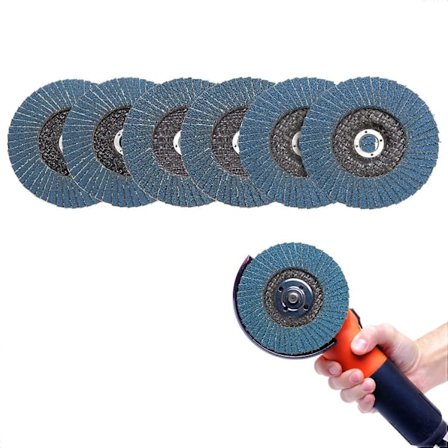 Profesjonelle lamellrondeller, 6-pakning sliperondeller, 76x10mm korning 60, 80, 120 for metall, stål, tre