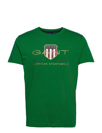 D2. Archive Shield Ss T-Shirt T-shirt Grøn GANT