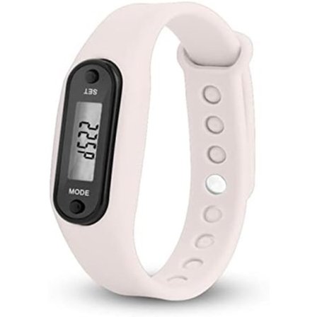 2 st Mini stegräknare Silikonarmband Armband Stegräknare Kaloriräknare Digital LCD Gångavstånd Omslag Manschett (Vit)