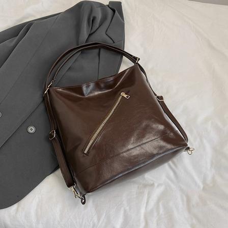 Tote-laukku Naisille 2024 Uusi Suuri Kapasiteetti Työmatkareppu Väri Kontrasti Ketju Olkalaukku Crossbody-laukku Syksy Ja Talvi Bu Laukku Brown