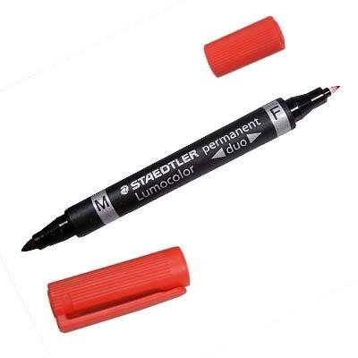 Staedtler Folienstift Lumocolor DUO F+M 348 perm. Variante: rot, [15]