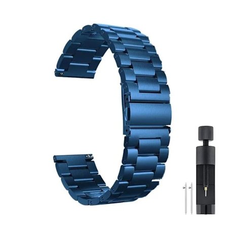 22mm 20mm Metall Klockarmband För Garmin Vivoactive 3 4 5 Forerunner 245 645 158 55 165 745 965 255 256 Armband Venu 3 2 SQ2Music SZ-Blue