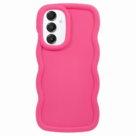 Til Samsung Galaxy A16 4G 5G Skal TPU Beskyttende Telefoncover Unik Bølget Ramme - Pink (Rosa)