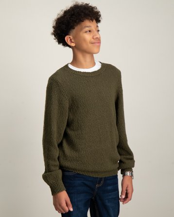 Les Deux Errol Cotton Roundneck Kids Grön Tröjor Kille - Kids Brand Store
