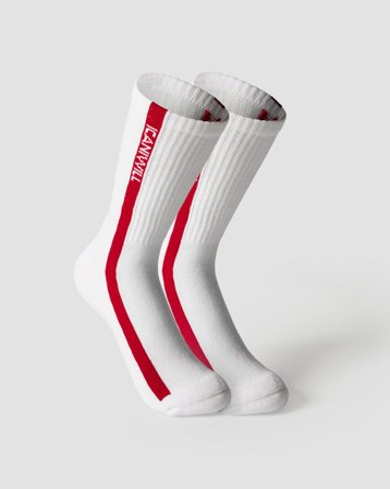 ICANIWILL - Vertical Striped Socks 2-pack Red Cherry - Dames - sportkleding van ICIW