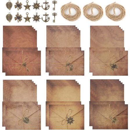 60 stk. Vintage Brevskrivesett Vintage Brevpapir Eldre Konvolutter