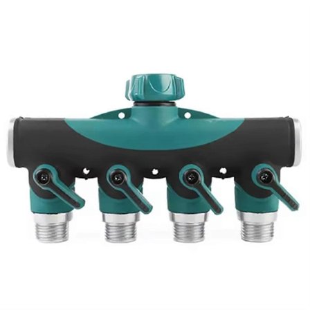 4-vejs haveslange splitter vandhane splitter, udendørs vandhane splitter adapter til vandslange, vandhane splitter
