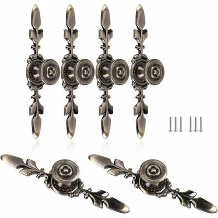 6 st vintage stil zinklegering lådhandtag, antika draghandtag, möbeldraghandtag lådskåp garderob med skruvar dekorera låda, byrå