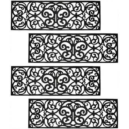 2024 Uusi 4-pakkauksen kumimatot portaille, liukastumattomat portaiden askelmat, kumimatto ulko- ja sisätiloihin, sisäänkäyntiin, portaisiin (29" x 