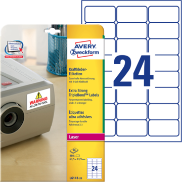 Etikett Hvit 63,5x33,9 mm