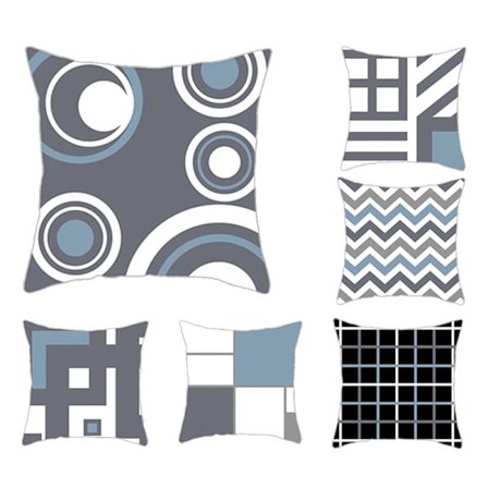 6PCS Peach Skin Pude Sett Bil Sofa Seng Midje Kast Pudetrekk Hjemmedekorasjon