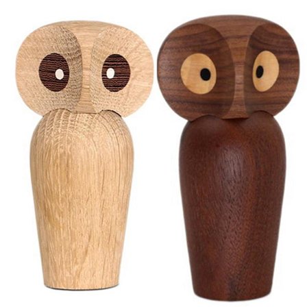 Nordisk Mode Uggla Djurfigurer Trädekoration (mörkbrun)