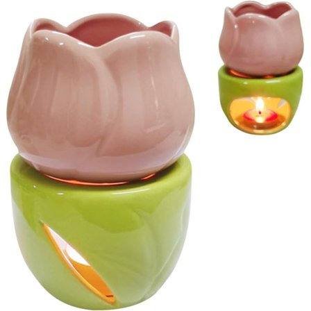 Keramisk Voks Smeltebrenner, Floral Aromaterapi Eterisk Olje Diffuser for Hjemmeduft, Duftvarmer for Stue Soverom Dekor