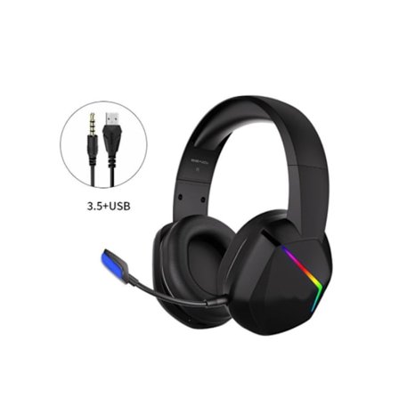 Gaming Headset för PS4 Xbox One med RGB Regnbågs Led Surroundljud Over Ear 3.5mm Hörlurar med för Switch PC PS5 Laptop YEMAESRE