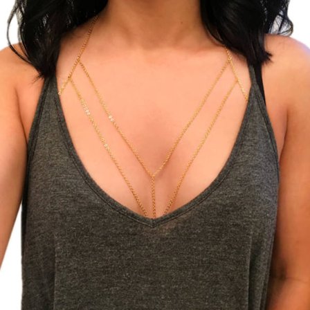 Mode Enkel Sexig Magkroppskedja Halsband Bikini Tråd Ha,ZQKLA