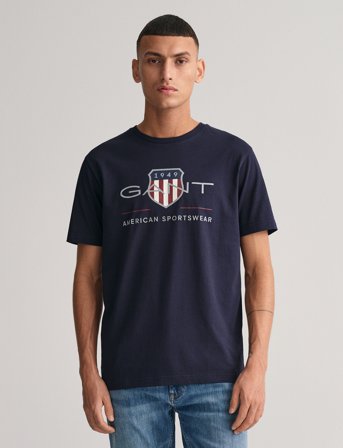 GANT Reg Archive Shield Ss T-Shirt - Navy - S