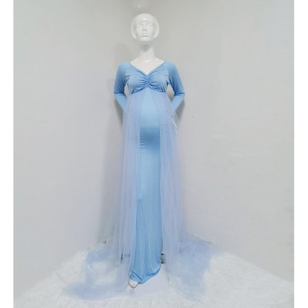 Elegant Maternity Kjole Til Gravide - Slank Pasform Med Lang Hals