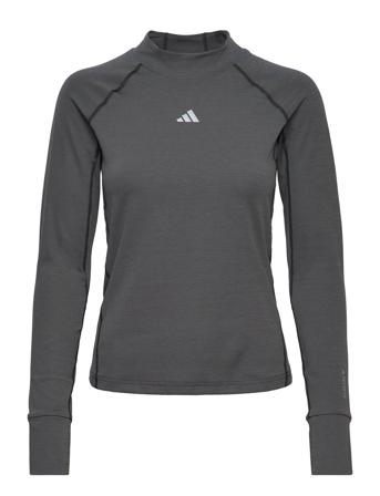 Techfit Aeroready Warm Long-Sleeve Top Training Top T-shirts & Tops Long-sleeved Musta Adidas Performance