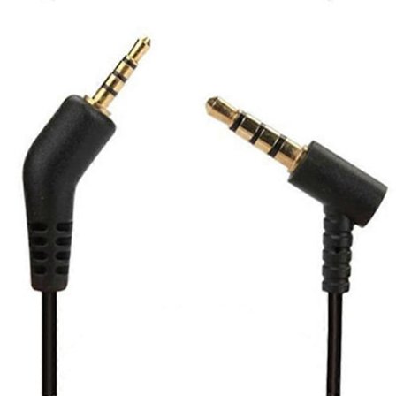 Ersättningsljudkabel för Bose QuietComfort QC 3-hörlurar utan mikrofon, svart