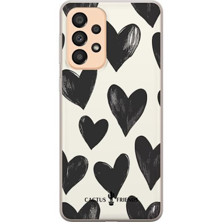 Kompatibelt Mobildeksel til Samsung Samsung Galaxy A33 5G Cactus and Friends - Bold Black Love Pattern