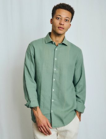 Bruun & Stengade Bs Antonelli Casual Modern Fit Shirt - Green - XXL