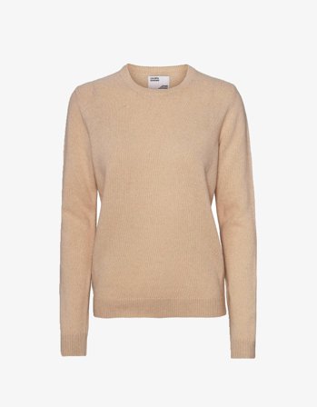 Women Classic Merino Wool Crew - Honey Beige - S