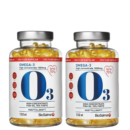 2 x Omega3 Forte 70% 1000 mg 132 kapsler