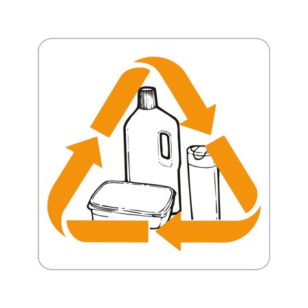 Aufkleber für Abfalltrennung - Fester Kunststoff