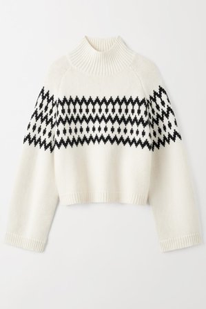 Soft Goat - Fair Isle turtleneck - Women cashmere sweater - M - Off White