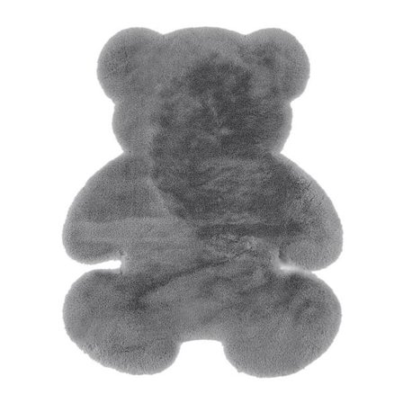 Blød tæppe i bjørneskind til soveværelse, børneværelse, skridsikkert tæppe, fluffy gulvmåtte, dekorativt tæppe, dør måtte (grå)