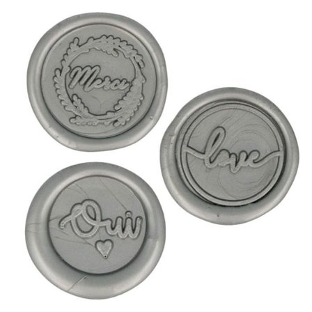 25 sølv stick-on voks segl - Oui-Love-Merci